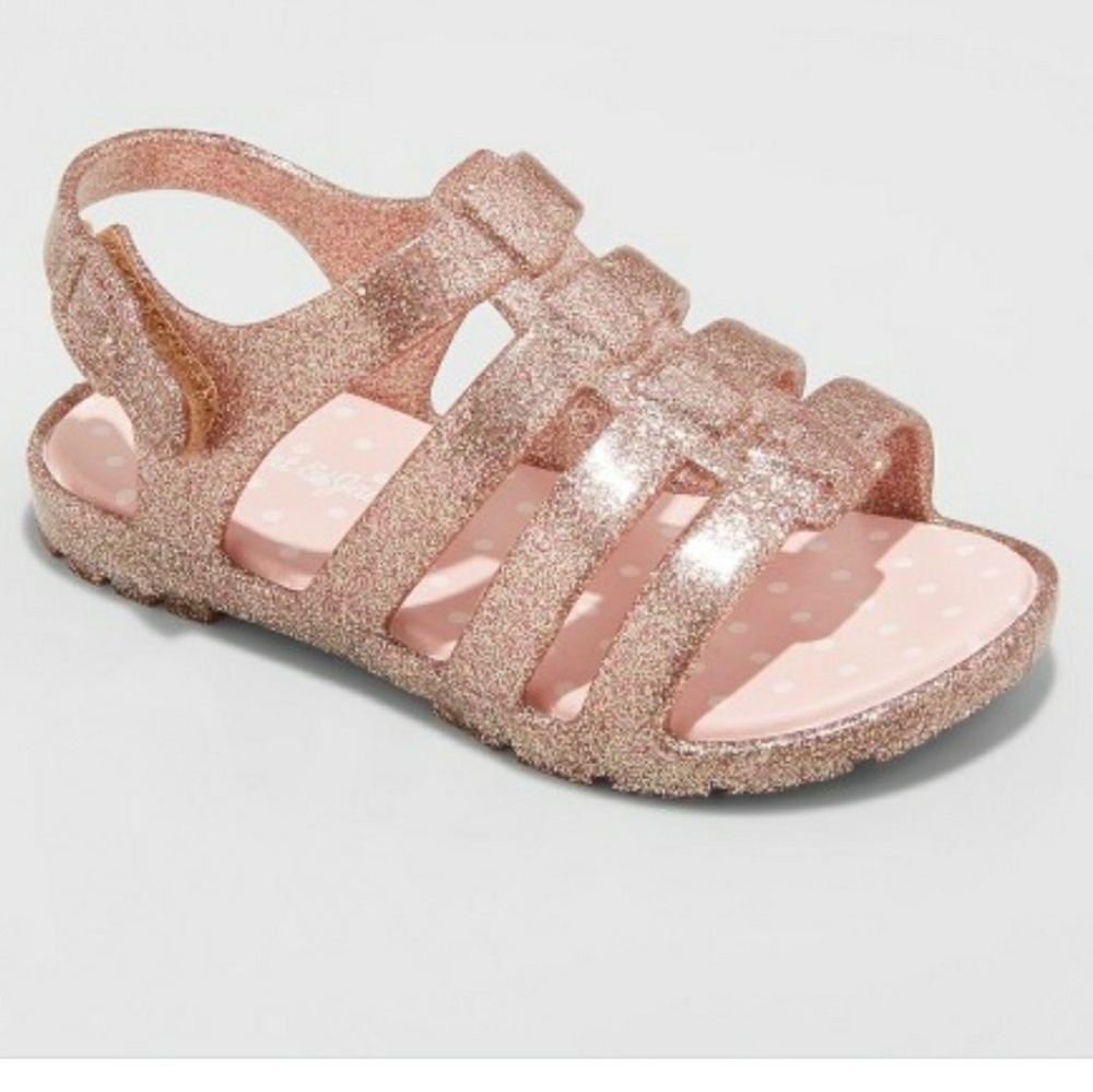 CAT & JACK Toddler glitter jelly rose gold sandals